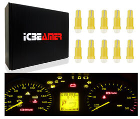 T5-y-naff-l1p01-a 10 Pcs Led T5 Yellow Ash Tray Dashboard Gauge Direct Plugin Light Bulbs Lamp D82