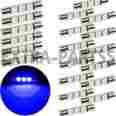 Ts-14v1cp 29mm-31mm 6641 6614f 6614 F30-whp Extra-partss 20 X Pure Blue Festoon Fuse 5050 3smd Sunvisor Vanity Mirror Led Light