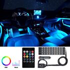1t4-9a-eok 4pcs Led Car Interior Atmosphere Neon Lights Strip Music Control Ir Remote