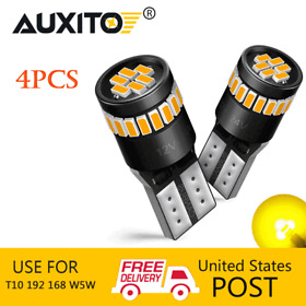 T10-24h-exb 4pcs Led T10 194 168 W5w Side Marker Light Bulb Canbus Error Free 3000k Amber