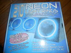 54 Studio Rnk100 Pair Of-54 10 Inch Neon Light Ring Grills Blue - Vintage Nos Brand New
