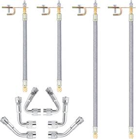 Ls-131 Adasea 4 Pcs Valve Stem Extenders 8/12 Inch Stainless Steel Braided Metallic Silver Ls-131 Adasea 4 Pcs Valve Stem Extenders 8/12 Inch Stainless Steel Braided Metallic Silver