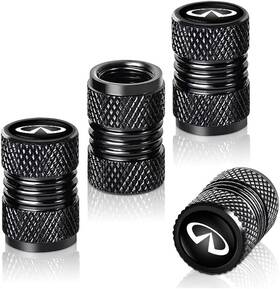 Jzlh-38 Aersgu 4pcs Tire Valve Stem Caps Metal Auto Protective Cap Yfnd-black