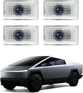 Tesl0052-t Airayvis Custom Logo Led Puddle Lights For Tesla Cybertruck - Ultra Bright Black