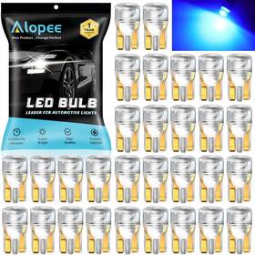 30x-amsl1095cn-b Alopee 30 Pack 194 Blue Led Bulb Acrylic T10 Peanut Bulbs Dc 12v Car