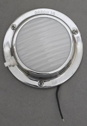 Arrow 34088808 Nos 36 Chrome Base Compartment/step Light Frosted Polycarbonate Lens