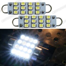 Autogoody Loop-12smd-led-w Bright White Led Bulbs 12 Smd Festoon Lights 42mm To 44mm Rigid Loop
