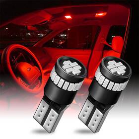 Auxito 782890732444 Pair Led Smd T10 W5w Bright Red 194 Interior Wedge Dome Light Bulb Canbus