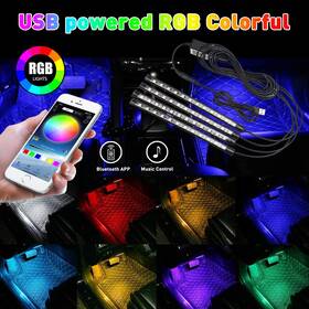 Auxito 782890732758 Rgb Led Light Bar Interior Car Lamp Under Dash Foot Well Seats Inside Lighting