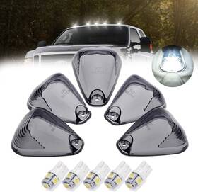 Bp-cml-9916ford-smcvled-wh Banpo 5 X Cab Roof Marker Lights Smoke Cover White Led &