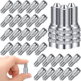 Hee-bbto-100 Bbto 32 Pcs Double Seal Valve Stem Caps Inflate Tire Metal Metallic