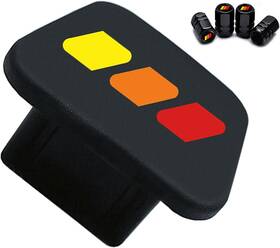 Jytcs-0001 Bmitbir 2 Inch Tri-color 3 Color Logo Trailer Hitch Receiver Tube Yellow Red - Tcs
