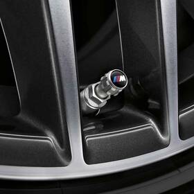 Bmw36122447402 Branded Genuine M Logo Wheel Tire Valve Stem Cap Set Silver