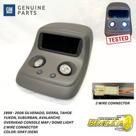 Chevrolet Va2953 1999 - 2006 Silverado Sierra Tahoe Yukon Overhead Console Dome Map Light Gray Oe