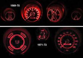 13466q Classic Industries 1969-73 Mustang Instrument Gauge Cluster Led Bulb Kit Red