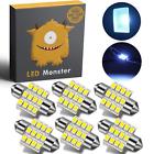 12-sm D-19 Led Monster Ice Blue Canbus Festoon Map Dome 748388787631