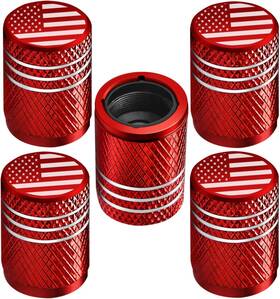 A06-tire Dekkcap Tire Valve Stem Caps For Car Cap 5 Pack Corrosion American Flag Red