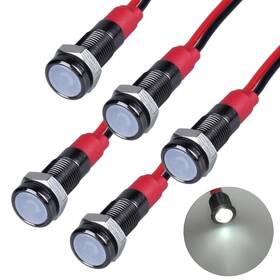 Dmwd Zsdyyh-dx-6mm-12-24vw-5 5 Pcs 12v-24v 20ma Energy Saving Led Indicator Light 6mm White