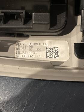 1817344-31 Dome 08-2009 Gmc Acadia Chevy Traverse Light Sun Roof Overhead Console Switch