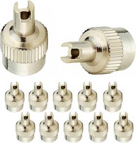 Vc0654 Dsycar 12 Pack Tire Valve Caps Metal Stem With Core Silver
