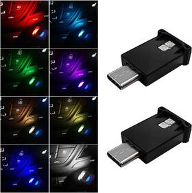 Dxnq-3990ut Dxnq 2pcs Usb Type C Led Ambient Light 8 Colors Rgb Dynamic Atmosphere Multicolor