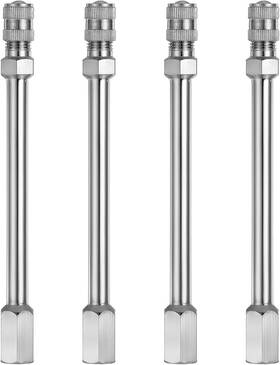 650577 Fdczeyxior 4 Pcs Valve Stem Extenders 4inch 100mm Wheel Tire Silver