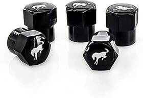Ford 657138026220 Bronco Black Plastic Tire Valve Stem Cap Covers Pack Of 5