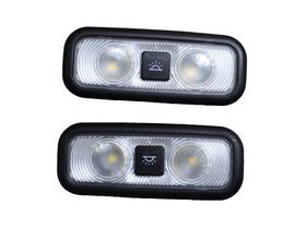 Em2a-13k767-ab Ford 2015-2020 F-150 Roof Rear Led Dome Light Lamp Set Black Oem