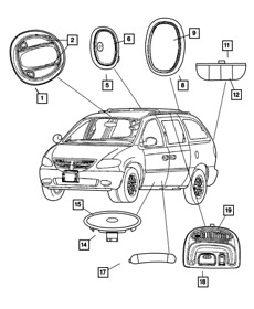 5016931aa Genuine Mopar Door Lamp Lens