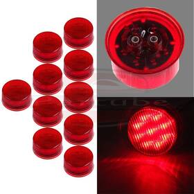 11379061 Hilamps 10x Red 9 Led Truck Trailer Waterproof Side Marker Clearance Light 2 Inch Round
