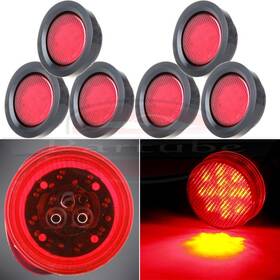 11379076 Hilamps 6pcs Sealed 2.5 Inch Round Trailer Lamps Clearance Side Marker Light - Red 13led 11379076 Hilamps 6pcs Sealed 2.5 Inch Round Trailer Lamps Clearance Side Marker Light - Red 13led