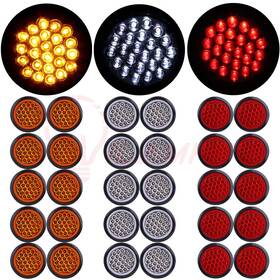 11379105 Hilamps 30- White Amber Red 24 Led Stop Turn Tail Brake Light 4 Inch High Low Brightness