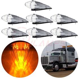 17diodes Hilamps 11379121 7pcs 390mm 90mm 100mm Clear/amber Torpedo Upper Top Cab Marker For T660 17diodes Hilamps 11379121 7pcs 390mm 90mm 100mm Clear/amber Torpedo Upper Top Cab Marker For T660