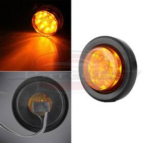11379147 Hilamps 1 Trailer Clearance Light 2 Inch Round Flower Amber Side Marker With Grommet 9 Led