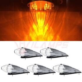 11379167 Hilamps 5pcs 39cm 9cm 10cm Clear/amber Led Upper Top Cab Marker Clearance Light 12v