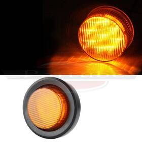 11379169 Hilamps Set Of 1 Amber Round Shape 9 Led Side Marker Clearance Light For Trailer Truck