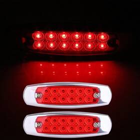 11379293 Hilamps 2- 6.15ftft Side Marker Clearance Light 12 Led Panel Under Cab For Kenworth Red