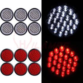 11379329 Hilamps 12- White Red 24 Led Stop Turn Tail Brake Light 4 Inch High Low Brightness Flush M