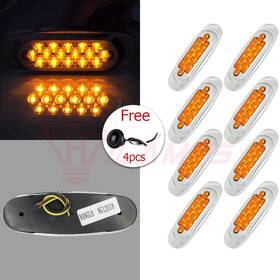 11379399 Hilamps 8pcs Side Marker Lights Universal Waterproof 12v Trunk Trailer Free Lamps