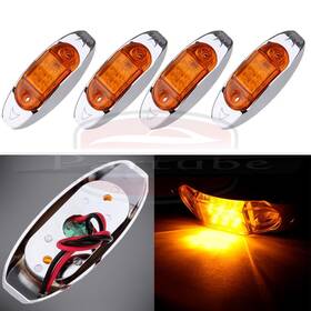 11379685 Hilamps 4pcs Waterproof Lens 6 Led Amber Lamps Side Marker Light Rv Trailer Lorry Pickup