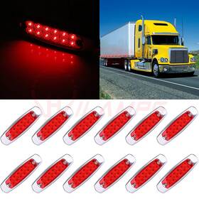 11380010 Hilamps 12- 6.15ftft Side Marker Clearance Light 12 Led Panel Under Cab For Kenworth Red