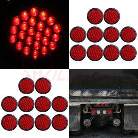 11380331 Hilamps 20- 24led Stop Turn Tail Brake Light 4 Inch Round Red High Low Brightness Flush Mout