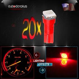 11380361 Hilamps 20pcs T5 Wedge 5050 1smd Pink Led Dash Instrument Panel Light 74 86 37 For Buick