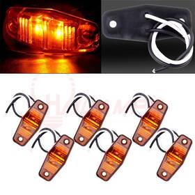 11380501 Hilamps 6pcs Amber Surface Mount 2.5ftside Fender Marker Trailer Lights For Pickup Truck