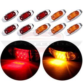 11380574 Hilamps 5 Pair Amber/red 12v Sealed Led Marker Auto Side Lamp Trailer Turn Light 2 Wire