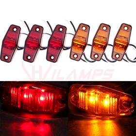 9451203 Hilamps 6pcs Led Light Red/amber Surface Mount Clearance Universal Side Marker Trailer