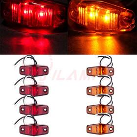 9451204 Hilamps 8pcs 2.5ftft Red/amber Trailer Side Marker Clearance Led Light Universal Truck Bus