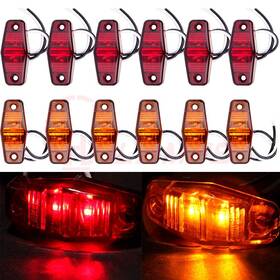 9451205 Hilamps 12pcs 2.5ftft Red/amber Clearance Side Marker Trailer Truck Light 2diode Sealed