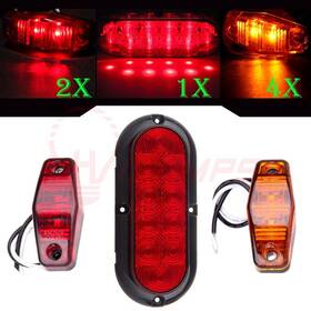 9451217 Hilamps 1x 6 Red Stop Turn Tail Trailer Truck Led Light 4 Amber 2 Side Marker