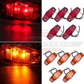 2diodes Hilamps 9451259 5amber 5red Side Marker Trailer Truck Clearance Light 12v Waterproof